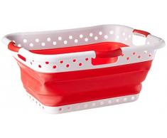 Pop & Load Wäschekorb, zusammenklappbar, sehr dünn Large Hip-Holder - 3 Handles rot