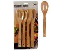 AR 28951 Set aus 4 Küchenutensilien, Holz, 30 cm, verschiedene Farben