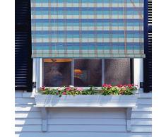 Natur Bambus Rolle Rollo Fenster römischen Sonne Schatten wb-bct003, Bambus, blau, W32 X H72