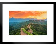 Poster Gießerei dramatischen Himmel über die Große Mauer China Foto Kunstdruck proframes 26x20 inches Matted Framed Poster