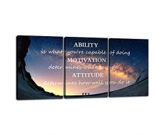 Yetaryy Moderne Leinwandbild, Motiv: Bullen, große Bilder auf Leinwand, Entrepreneur Büro-Dekoration, Malerei, Poster, Kunstwerke für Zuhause, Wanddekoration, gerahmt, fertig zum Aufhängen Abstrakt 36W x 16H Art-08