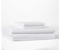 Bokser Home Perkal Bettlaken-Set – 100% langstapelige Baumwolle, kühl, knackig, atmungsaktiv, extra Tiefe Taschen für Jede Matratze und Zertifiziert ohne Chemikalien Twin weiß