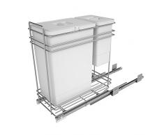 Sige Korb Mülleimer Mülltrennung, ausziehbar, Grau, 300 mm