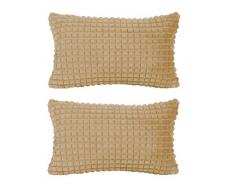 PICCOCASA Flauschiger Überwurf-Kissenbezug aus weichem Kunstfell, Plüsch, luxuriös dekorativ für Sofa, Couch Bett, Auto, Hellbraun, 2 Packs/12 x 20