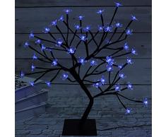 LED Bonsai Cherry Blossom Tree Light, Crystal Flower Adjustable Branches Artificial Tree, Timer Battery Operated for Home Decoration Night Light and Gift