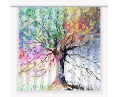 Egoing Duschvorhang für Badezimmer Dekor Vorhang Set Anti-Feuchtigkeit Polyester Stoff Badvorhänge mit 12 Haken 182,9 x 182,9 cm Umweltfreundliche Vorhänge für Männer, Frauen, Kinder, Matergäste Badezimmer 180 x 180 cm baum