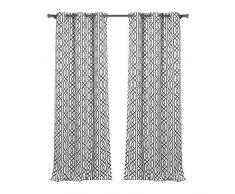 DUCK Blackout 365 Geometrische Verdunkelungsvorhänge, 96,5 x 213,4 cm, 2 Stück, blau Fenstervorhang Vorhang 38x84 (2 Pieces) grau