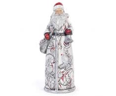 Napco Dekofigur, Weihnachtsmanntüte mit Glocke aus Acryl, 30,5 cm, Rot/silberfarben