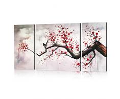 Yatsen Bridge Schwarz Weiß Rot Cherry Blossom Abstrakt Modern Art Wand Bild 3 Öl Gemälde auf Leinwand handgefertigt für Wohnzimmer Home Decor gerahmt