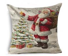 LYN Baumwolle Leinen Quadratisch Überwurf Kissen Fall dekorative Kissenhülle Kissenbezug für Sofa 45,7 x 45,7 cm Weihnachten Kissen 7