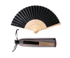 Sepwedd Handfächer, aus Kunstseide, Bambusfaser, gefaltet, für Braut- und Tanz-Requisiten, für Kirche, Hochzeit, Party, Geschenktüten, 50 Stück