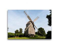 Premium Textil-Leinwand 75 x 50 cm Quer-Format Bockwindmühle, Windmühle, Wehe | Wandbild, HD-Bild auf Keilrahmen, Fertigbild auf hochwertigem Vlies, Leinwanddruck von Barbara Boensch