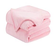 Homeideas Fleecedecke, 380 g/m², extraweich, flauschig, Winter, superwarm, Flanelldecke für Couchbett Throw(50x60) Rose
