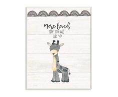 Stupell Industries More Loved Giraffe Cartoon Family Wandschild, Design vom Künstler Jo Moulton, 10x15
