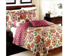 Best Betten Sets 3 Stück Baumwolle Blumendruck Patchwork Tagesdecke Quilt Sets King