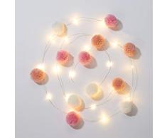 Talking Tables Weihnachtsfeier Dekorationen Weihnachtsbeleuchtung We Heart Pink Pom Lights 2M 20Leds, Papier