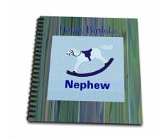 3D Rose Bild von Happy Birthday Nephew mit Blau Schaukelpferd Zeichenheft