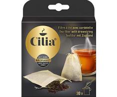 Cilia Teefilter mit Zugband, Papierfilter zur Verwendung ohne Halter, 1x 30 Stück, geeignet für losen Tee