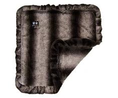 BESSIE AND BARNIE Frosted Glacier (Rüschen) Ultra Plüsch Kunstfell Haustier Hund Katze Welpen super weich Wendedecke (mehrere Größen), XS - 20 x 20