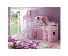 KINDER HOCHBETT MIT RUTSCHE UND TURM PEGASUS