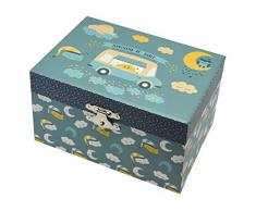 Trousselier - Sandmann - Schatztruhe - Spieluhr - Ideales Kindergeschenk - Phosphoreszierend - Leuchtet im Dunkeln - Sanfte Nachtmusik - Farbe grün