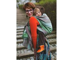 Little Frog 5388 Gewebte Baby Tragetuch, Größe 4, Linen Adamite, grün, 260 g