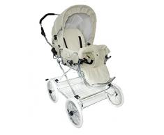 Eichhorn Buggy 419LUX-L01-EVA-0 Sportwagen mit Automatikgestell Echtledervariante, EVA-Rad, beige/weiß