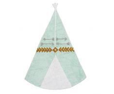 Ideenreich 2402 Teppich 100% Baumwolle maschinenwaschbar, 120 x 160 cm, türkis