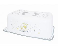 BIECO 11001703 - Kinder Tritthocker weiß, mit Motiv Giraffe und Anti Rutsch Funktion, einstufig, Tritthöhe ca. 14 cm, ab 12 Monate bis etwa 10 Jahre
