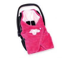 Bemini by Baby Boum 392LIZIE57BU Einschlagdecke für Babyschale BISIDE BAMBOO LIZIE pompon 90 x 90 cm ,rosa