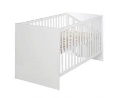 roba Kombi-Kinderbett „Maren“, 70 x 140 cm, Babybett, weiß, mitwachsend, höhenverstellbar, 3 Schlupfsprossen, umbaubar zum Juniorbett