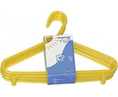 Bieco Kleiderbügel Kinder Baby Kinderkleiderbügel Babykleiderbügel Kunststoff Hangers Hosensteg Aufbewahrung für Kleiderschrank Schrank Länge 29,5cm, 32 Stück, gelb, schmal, Artn 90032139