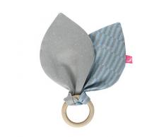 Beissring aus Holz mit Baumwolle (Öko-Tex Standard 100), naturbelassenes Teebaumholz - Palisaden blau