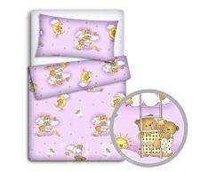 Baby Bettwäsche Set Kissenbezug+Bettbezug 2PC Passend Für Baby Gitterbett - Leiter Pink
