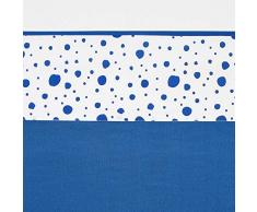 Meyco 433034 Bettlaken mit Umschlagrand DOTS 100% Baumwolle BRIGHT BLUE 75x100 cm Blau-Weiß