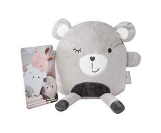 roba Kuschelkissen aus der Serie „Lil Cuties“ für Babys, Kuscheltier „Sammy“ für Mädchen und Jungen mit Freundschaftskarte, Farbe Silbergrau