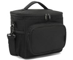 flowfly Isolierte Lunchtasche für Erwachsene Lunch Box Großer Kühler Tasche für Männer, Frauen, mit verstellbarer Gurt, Fronttasche und Dual-Große Seitentaschen (grün)