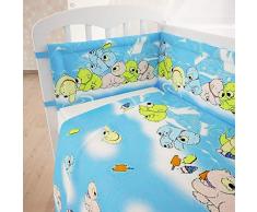 Polini Kids Baby Bettwäsche Set 120x60 Teddybär - Blau 3-tlg,1224-1