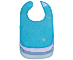 Bieco Baby Lätzchen, 4er Pack mit Klettverschluss in tollen Farben für Junge und Mädchen, Klettverschluss und doppelseitig mit außen Baumwolle, abwaschbar und wasserdicht, Kinderlätzchen