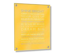 Feel Good Art Wand montiert Acryl Rahmen mit Stand-Off Schrauben (40 x 30 x 0,6 cm, Medium, Buttercup Gelb, Dream Big/Kinderzimmer Dekor)