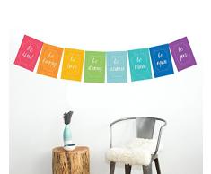Peace Flags Mini Collection Wandkarten-Drucke, Motivations-Wand-Zitate, bunte Dekoration, Be Kind, Be Happy, Kinder-Wand-Dekoration, Wand-Flaggen Dekoration 08x10