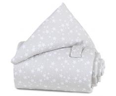 babybay Gitterschutz Piqué für Verschlussgitter alle Modelle, perlgrau Sterne weiß