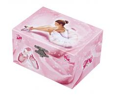 Trousselier - Ballerina - Musikschmuckdose - Spieluhr - Ideales Geschenk für junge Mädchen - Phosphoreszierend - Leuchtet im Dunkeln - Musik Menuett von Mozart - Farbe rosa