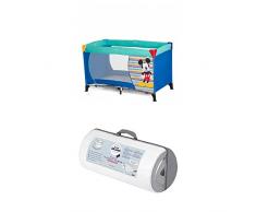 Hauck Kinderreisebett Dream N Play Disney / inklusive Matratze und Tasche / 120 x 60cm, Mickey Geo Blue (Blau) + Julius Zöllner 7120100000 Reisebettmatratze Travelsoft Premium, 60 x 120 cm