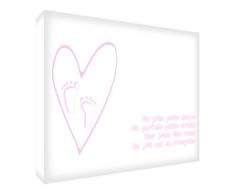 Feel Good Art Zehn Finger Hände/Füße Leinwand auf Rahmen Wandtattoo, Hellrosa, 40 x 30 cm
