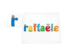 Little Helper lhv-raffaele-coasterandplacemat-15it Untersetzer und Platzsets mit Poliert, Individuelle Jungen Name Raphael, mehrfarbig, 21 x 30 x 2 cm