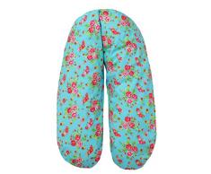 Ideenreich 2359 Stillkissen, 190 x 40 cm, blumen türkis romantik