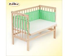 FabiMax 2763 Beistellbett BASIC natur, inkl. Matratze CLASSIC und Nestchen Betty grün