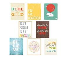Inspire Mini Collection Wandkarten, Typographie, Kinderzimmerdekoration, Kinderzimmerdekoration, Geschlechtsneutral, Motivationskunst, inspirierende Kunst für Kinder, Babyzimmer Dekor 11x14