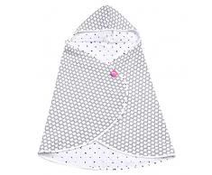 Babybadetuch Öko-Tex Standard 100 aus Baumwollmusselin Kapuzenhandtuch 65x130cm - grau classics